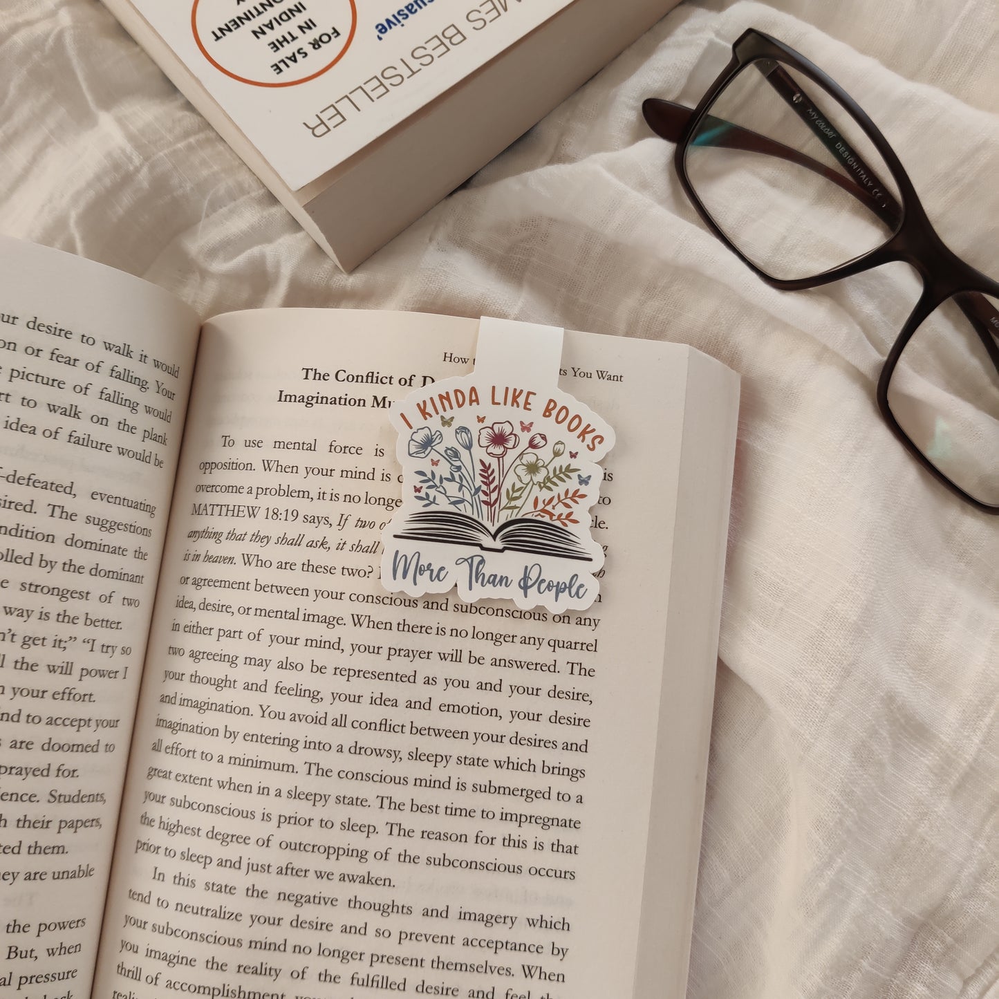 "I Kinda Like Books More Than People" Magnetic Bookmark