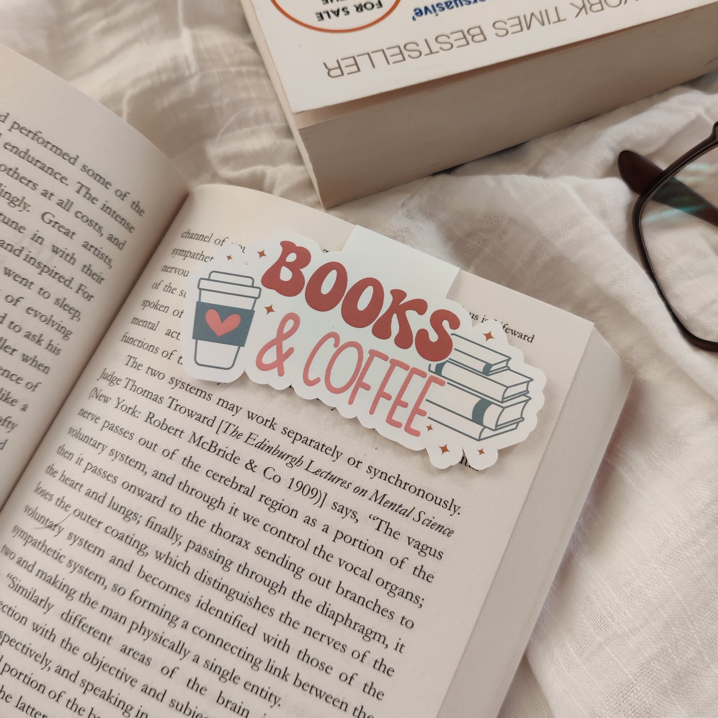 "Books & Coffee" Magnetic Bookmark