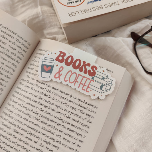 "Books & Coffee" Magnetic Bookmark
