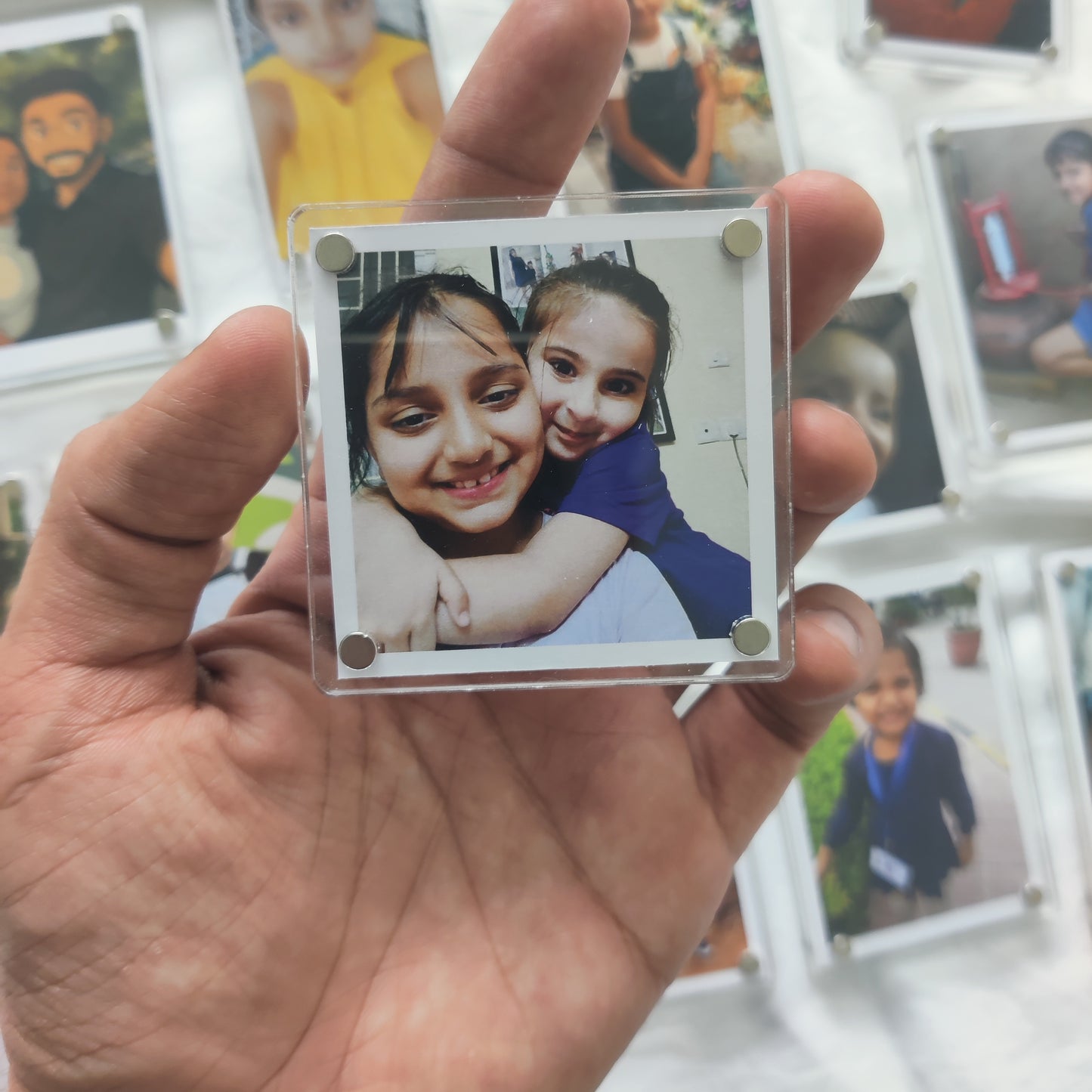 Polaroid Acrylic Fridge Magnets – Hold Your Memories in Style (2.5 * 2.5 inch )