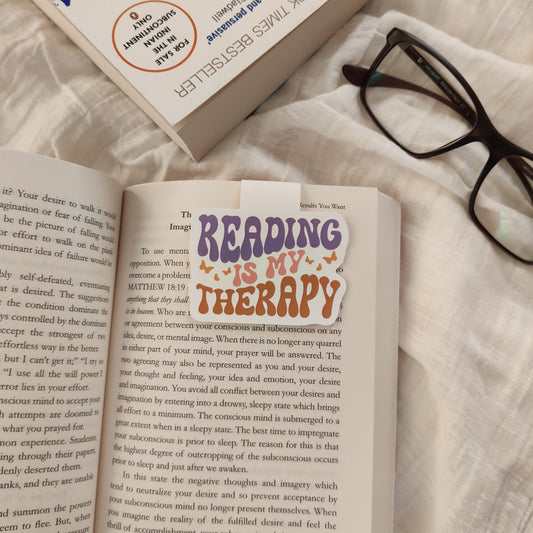 "Reading Is My Therapy" Magnetic Bookmark